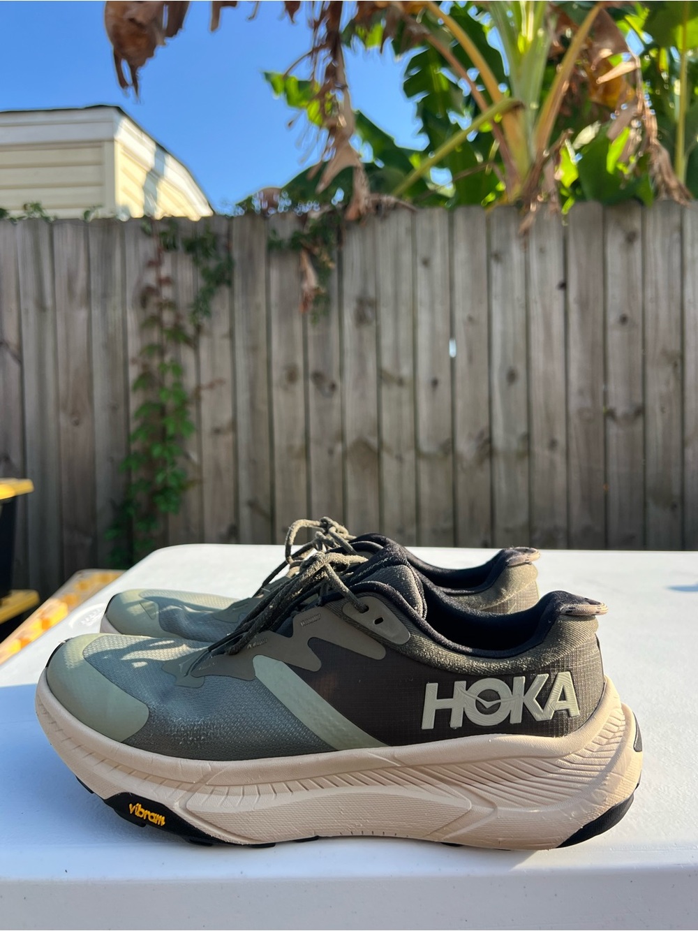Men’s HOKA Transport Olive/Black Running Shoes size 9.5